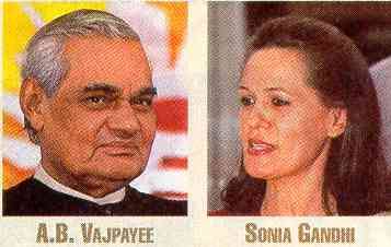 A.B. Vajpayee and Sonia Gandhi