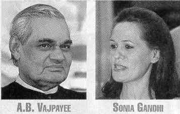 A.B. Vajpayee and Sonia Gandhi
