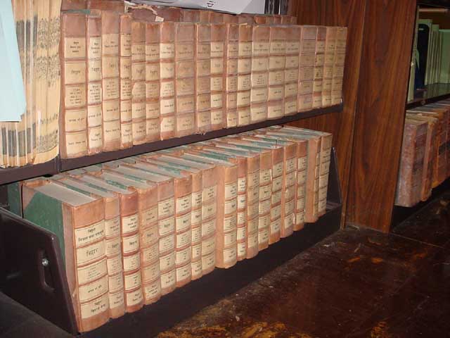 Shelves of 1970s Bihar Legislative
Assembly volumes. CLICK next
